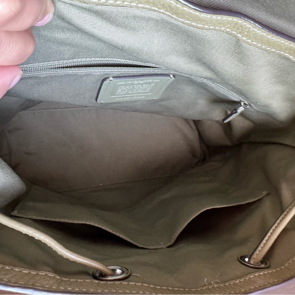 Coach Sage Green Pebble Leather Backpack - Picture 8 of 10